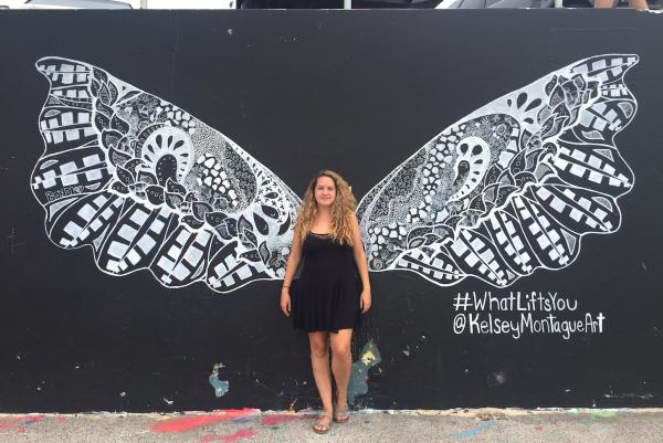 Sydney poses in Bondi Beach, Sydney. 